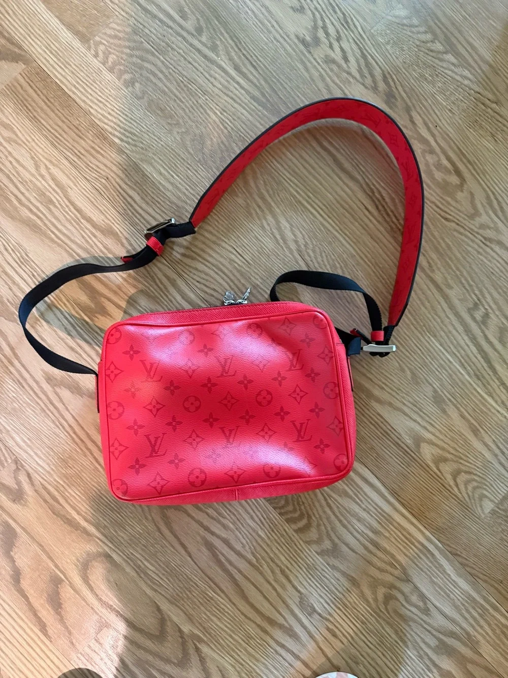 Louis Vuitton Red Leather Monogram Messenger Bag